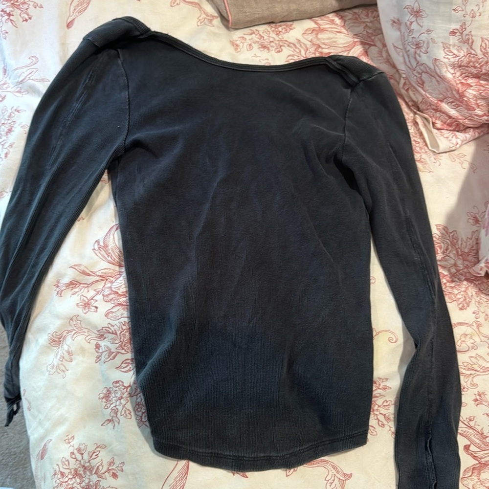 Grey/black free people long sleeve with open back